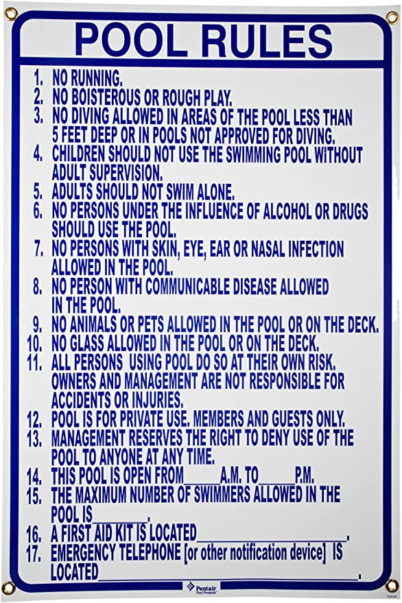 R234100 Sign Pool Rules - SAFETY